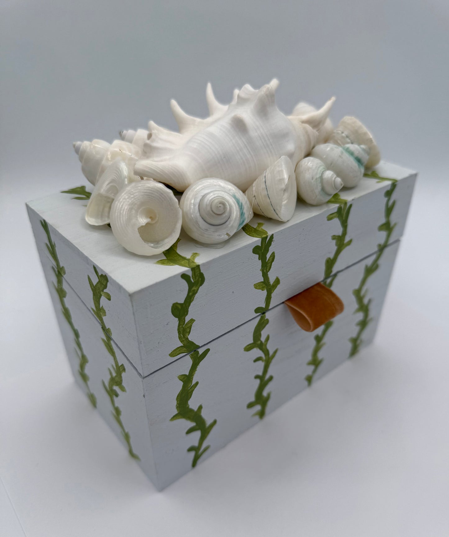 Painted Vine Shell Box