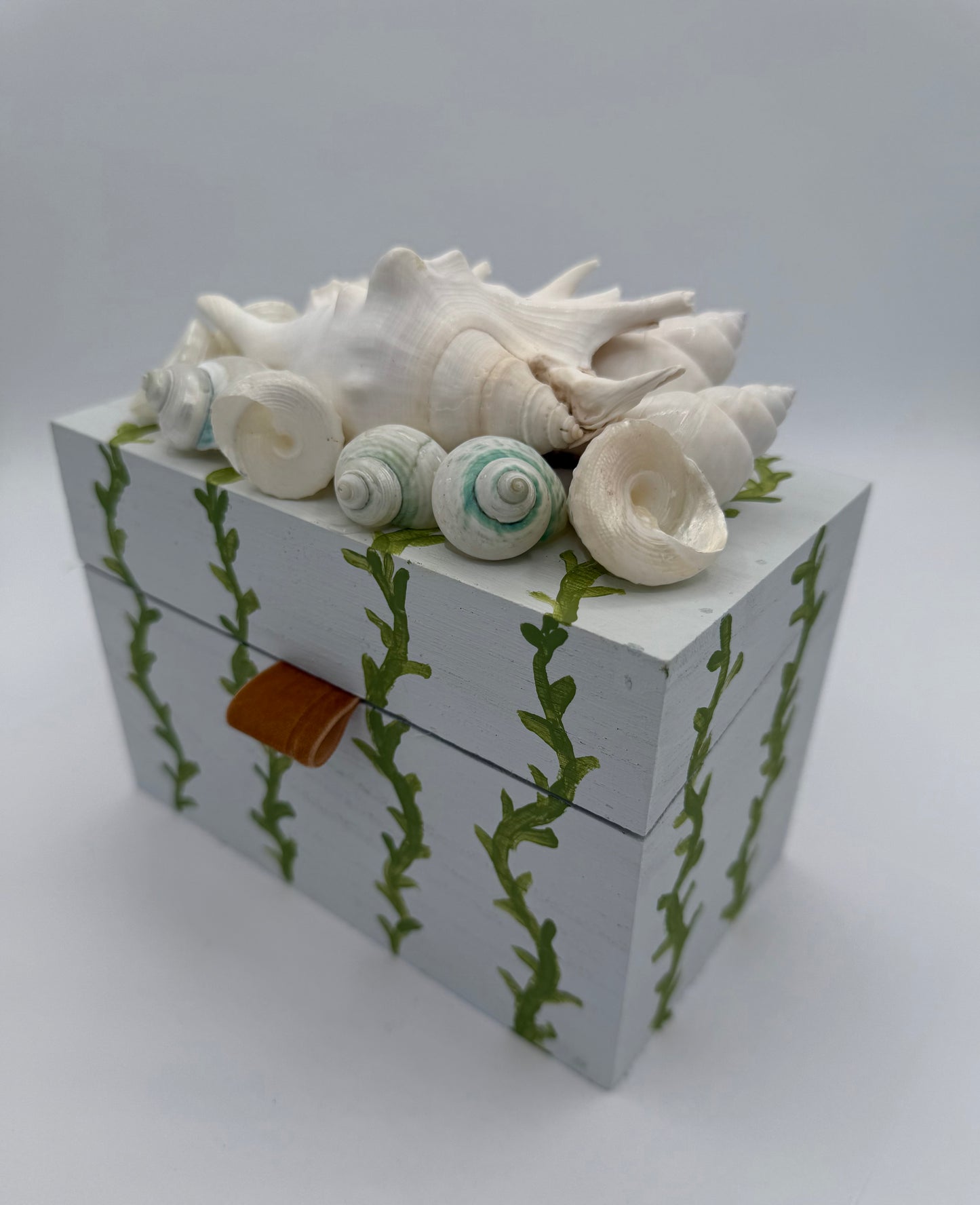 Painted Vine Shell Box