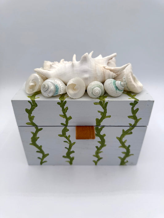 Painted Vine Shell Box